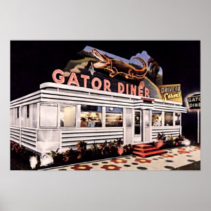 Sankt Petersburg, Florida Gator Middag Restaurant Poster