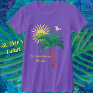 Sankt Petersburg Florida Handflatan Träd och Fiskm T Shirt
