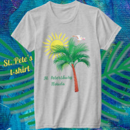 Sankt Petersburg Florida Handflatan Träd och Fiskm T Shirt
