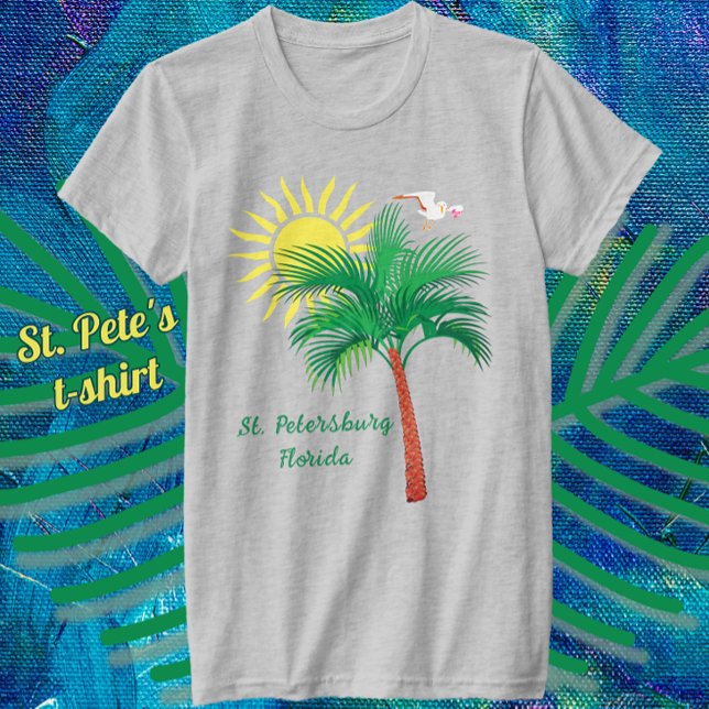 Sankt Petersburg Florida Handflatan Träd och Fiskm T Shirt (Skapare uppladdad)