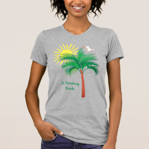 Sankt Petersburg Florida Handflatan Träd och Fiskm T Shirt