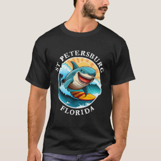 Sankt Petersburg Florida Lycklig Surfing Shark T Shirt