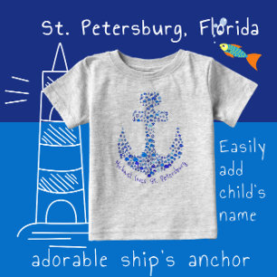 Sankt Petersburg Florida Sea Creatures Anchor T Shirt