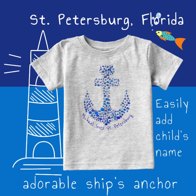 Sankt Petersburg Florida Sea Creatures Anchor T Shirt (Skapare uppladdad)