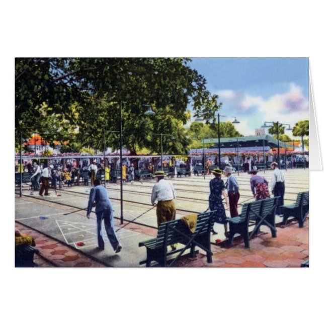 Sankt Petersburg Florida Shuffleboard Courts Hälsningskort (Framsidan Horizontal)