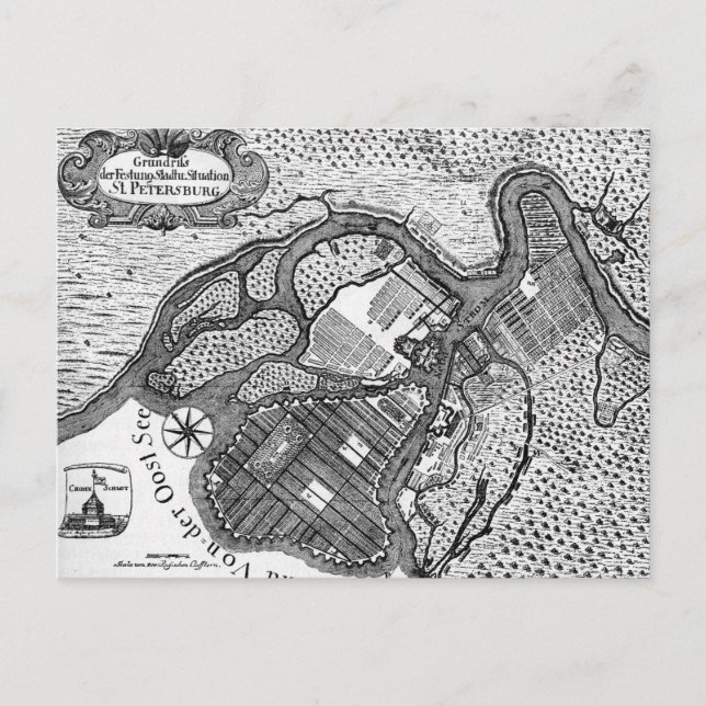 Sankt Petersburg-planen Vykort (Framsida)