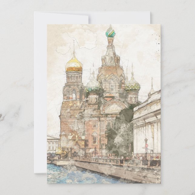 Sankt Petersburg, ryska Helgdag Card - Winter City Julkort (Framsida)