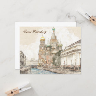 Sankt Petersburg, ryskt vykort - Vintage resor