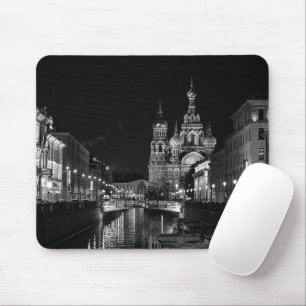 Sankt Petersburg Ryssland Black and White Mousepad Musmatta