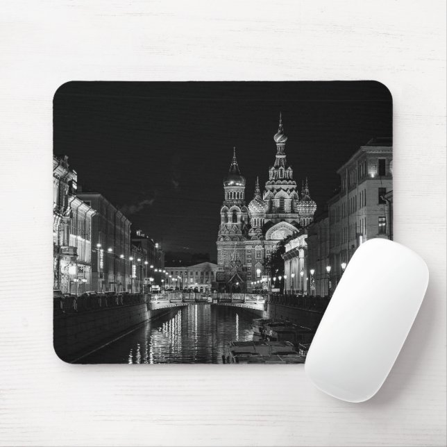 Sankt Petersburg Ryssland Black and White Mousepad Musmatta (Med mus)