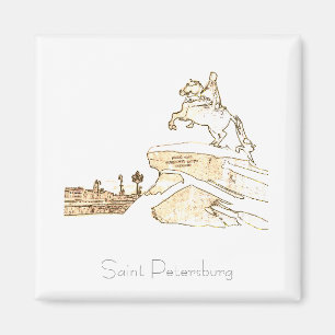 Sankt Petersburg Ryssland City View Landcape Magne Magnet