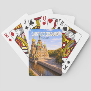 Sankt Petersburg Ryssland Illustration Resa Konst Casinokort