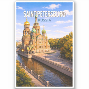 Sankt Petersburg Ryssland Illustration Resa Konst Klistermärken