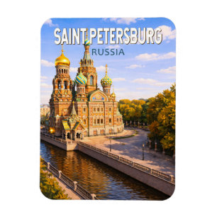 Sankt Petersburg Ryssland Illustration Resa Konst Magnet