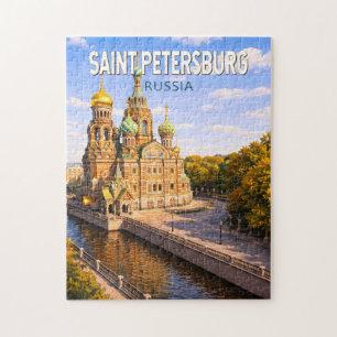 Sankt Petersburg Ryssland Illustration Resa Konst Pussel