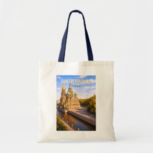 Sankt Petersburg Ryssland Illustration Resa Konst Tygkasse