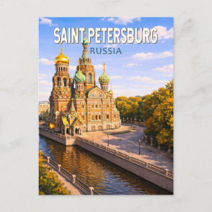 Sankt Petersburg Ryssland Illustration Resa Konst Vykort