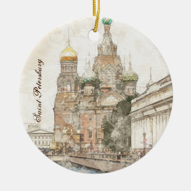 Sankt Petersburg, Ryssland Julgransprydnad Keramik (Framsidan)