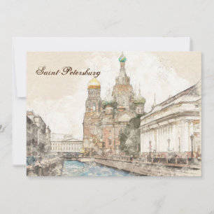 Sankt Petersburg Ryssland Julkort Vinterstad