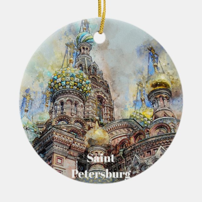 Sankt Petersburg, Ryssland, julprydnad Julgransprydnad Keramik (Framsidan)