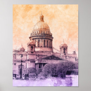 Sankt Petersburg Ryssland Poster - Sankt Isaacs