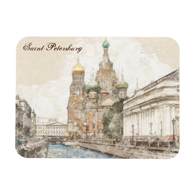 Sankt Petersburg Ryssland Souvenir Magnet - Scenia (Horisontell)