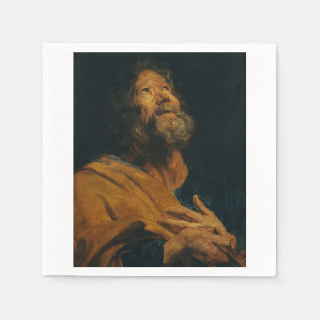 Sankt Petrus av Antoon van Dyck  Pappersservett (Framsidan)
