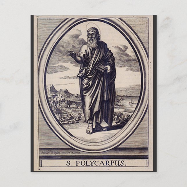 Sankt Polykarp av Smyrna martyr och kyrkofader (Framsida)