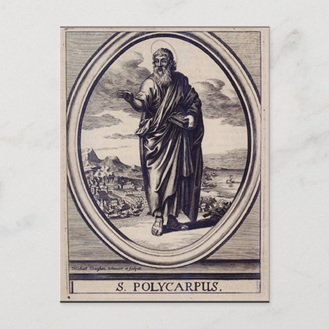 Sankt Polykarpos apostoliska kyrka Fader Grafisk k Vykort (Framsida)
