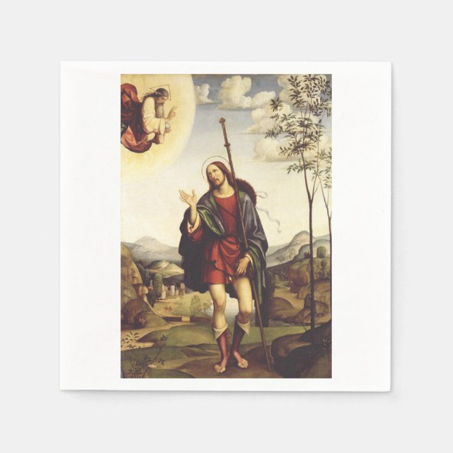 Sankt Roch av Francesco Francia  Pappersservett (Framsidan)