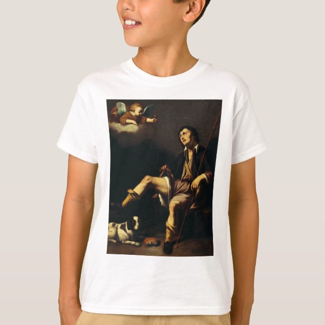 Sankt Roch och ängeln av Guy François T Shirt (Framsida)