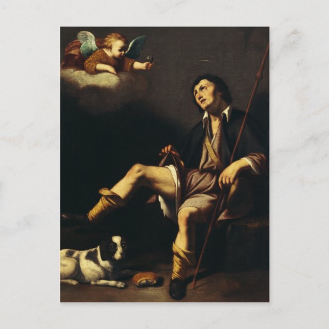 Sankt Roch och ängeln av Guy François Vykort (Framsida)