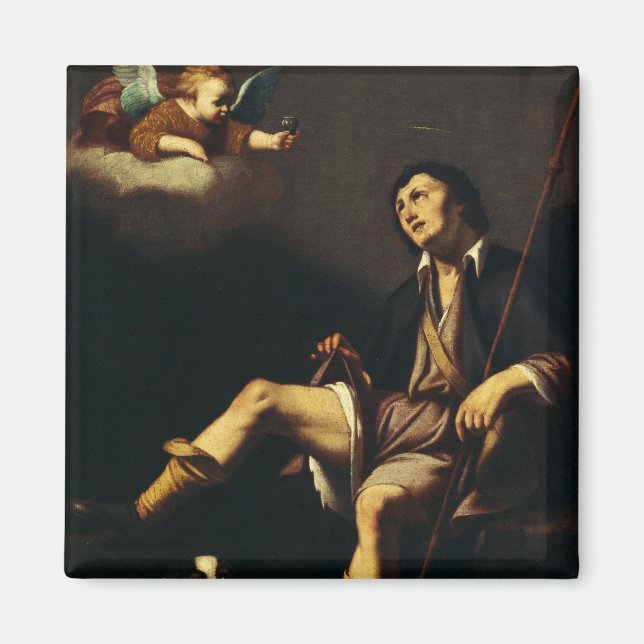 Sankt Rochus och ängeln av Guy François Magnet (Framsidan)