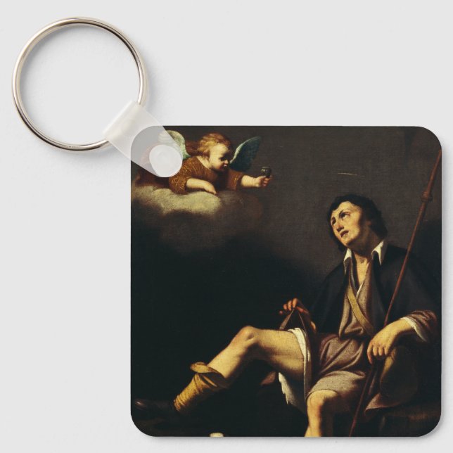 Sankt Rochus och ängeln av Guy François Nyckelring (Framsida)
