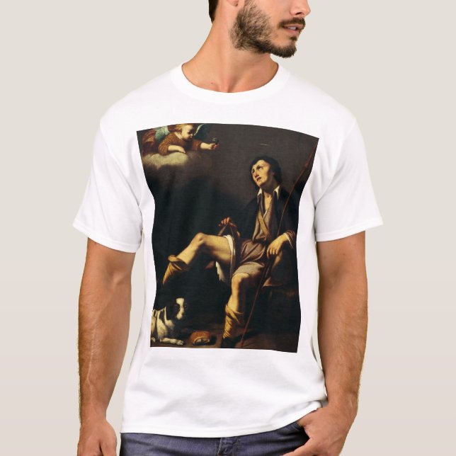 Sankt Rochus och ängeln av Guy François T Shirt (Framsida)
