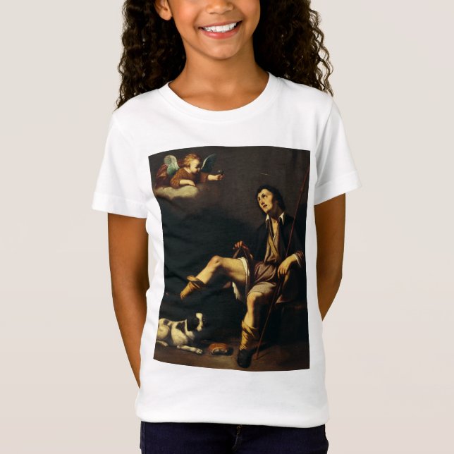 Sankt Rochus och ängeln av Guy François T Shirt (Framsida)