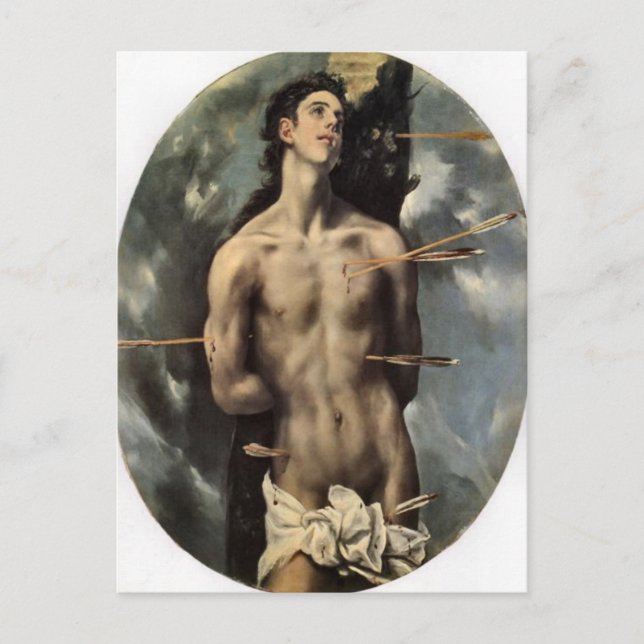 Sankt Sebastian av El Greco vykort (Framsida)