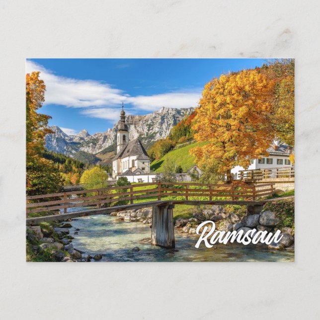 Sankt Sebastianskyrkan, Ramsau, Tyskland Vykort (Framsida)