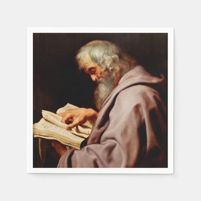 Sankt Simon ivraren av Peter Paul Rubens Pappersservett (Framsidan)