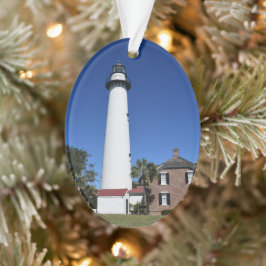 Sankt Simons Island Lighthouse på en jul