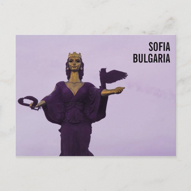 Sankt Sofia-skulpture i Sofia, Bulgarien Vykort (Framsida)