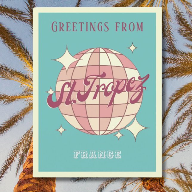 Sankt St Tropez Frankrike retro vykort (Skapare uppladdad)