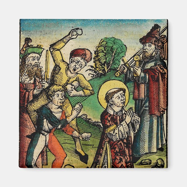 Sankt Stefan den förstmartyrens fikonografikonogra Magnet (Framsidan)
