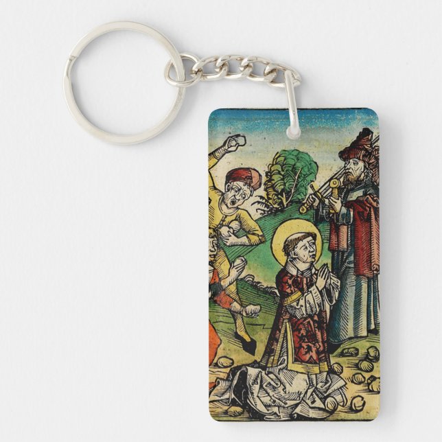 Sankt Stefan den förstmartyrens fikonografikonogra Nyckelring (Framsidan)