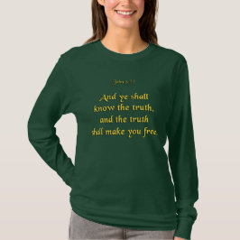 Sankt T-shirt - John 8:32 - Gultens typsnitt