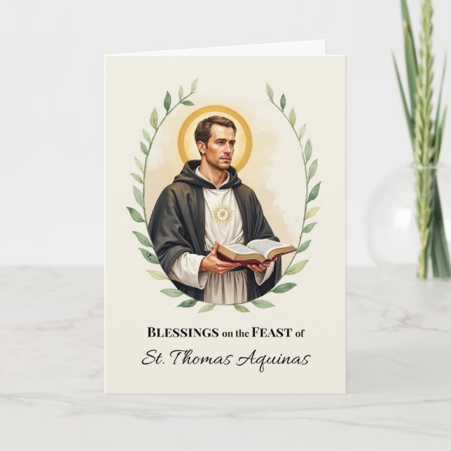 Sankt Thomas Aquinas namnsdag välsignelser Kort (Framsida)