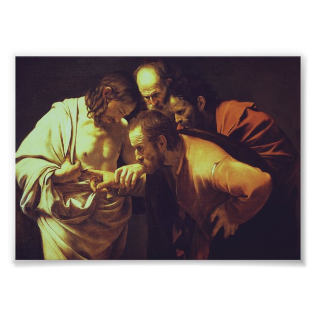Sankt Thomas ökade värde av Caravaggio Fototryck (Framsidan)