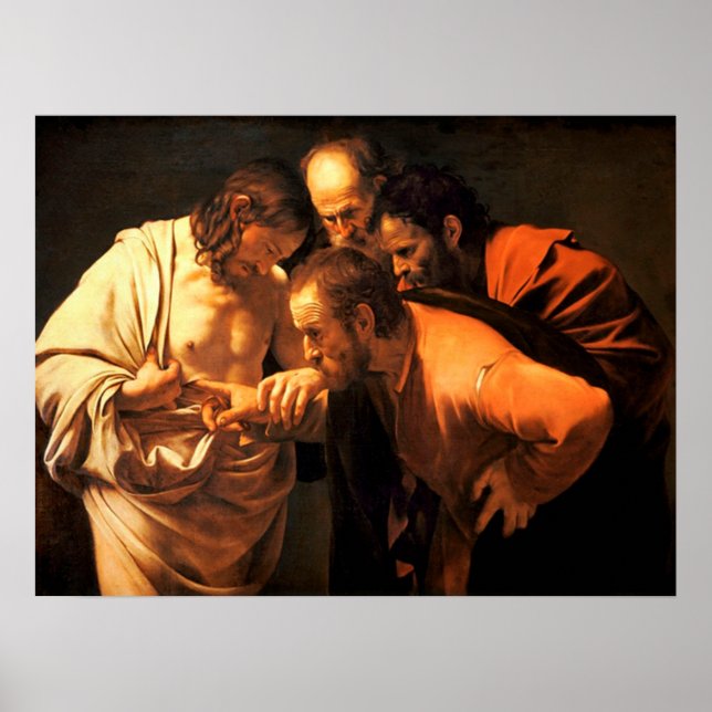 Sankt Thomas ökade värde av Caravaggio Poster (Framsidan)