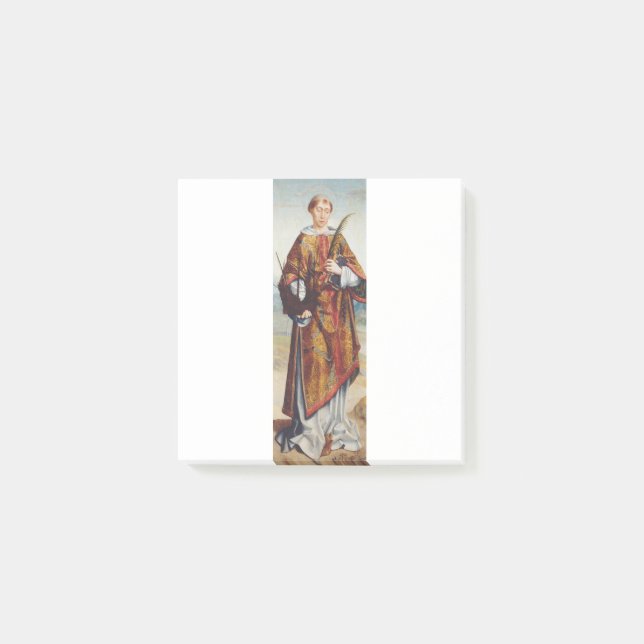 Sankt Vincent av Zaragoza Martyren Finkonst Post-it Block (Framsida)