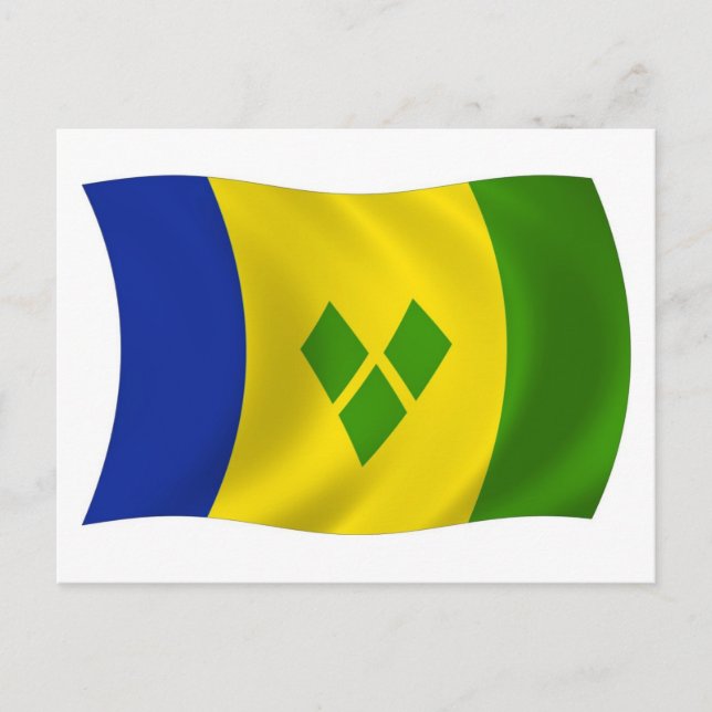 Sankt Vincent Grenadinerna Flagga Postkort Vykort (Framsida)